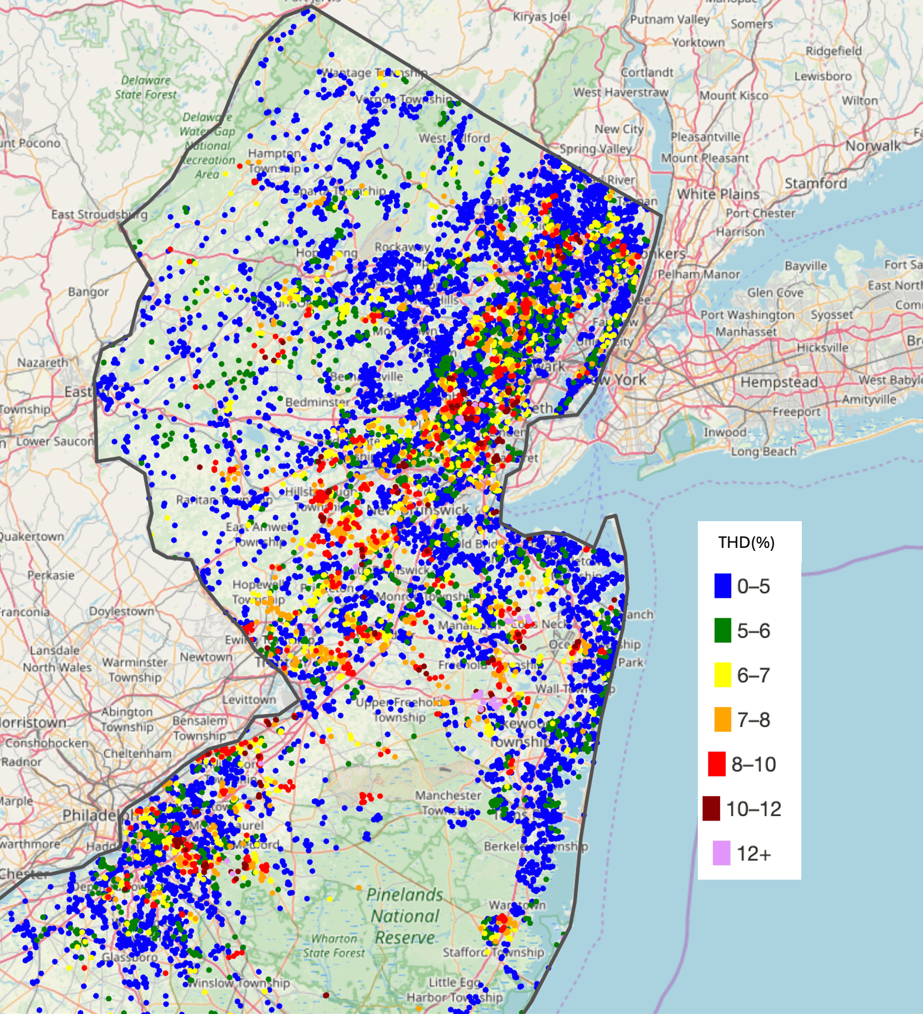 Sensors in New Jersey, THD October 2024.