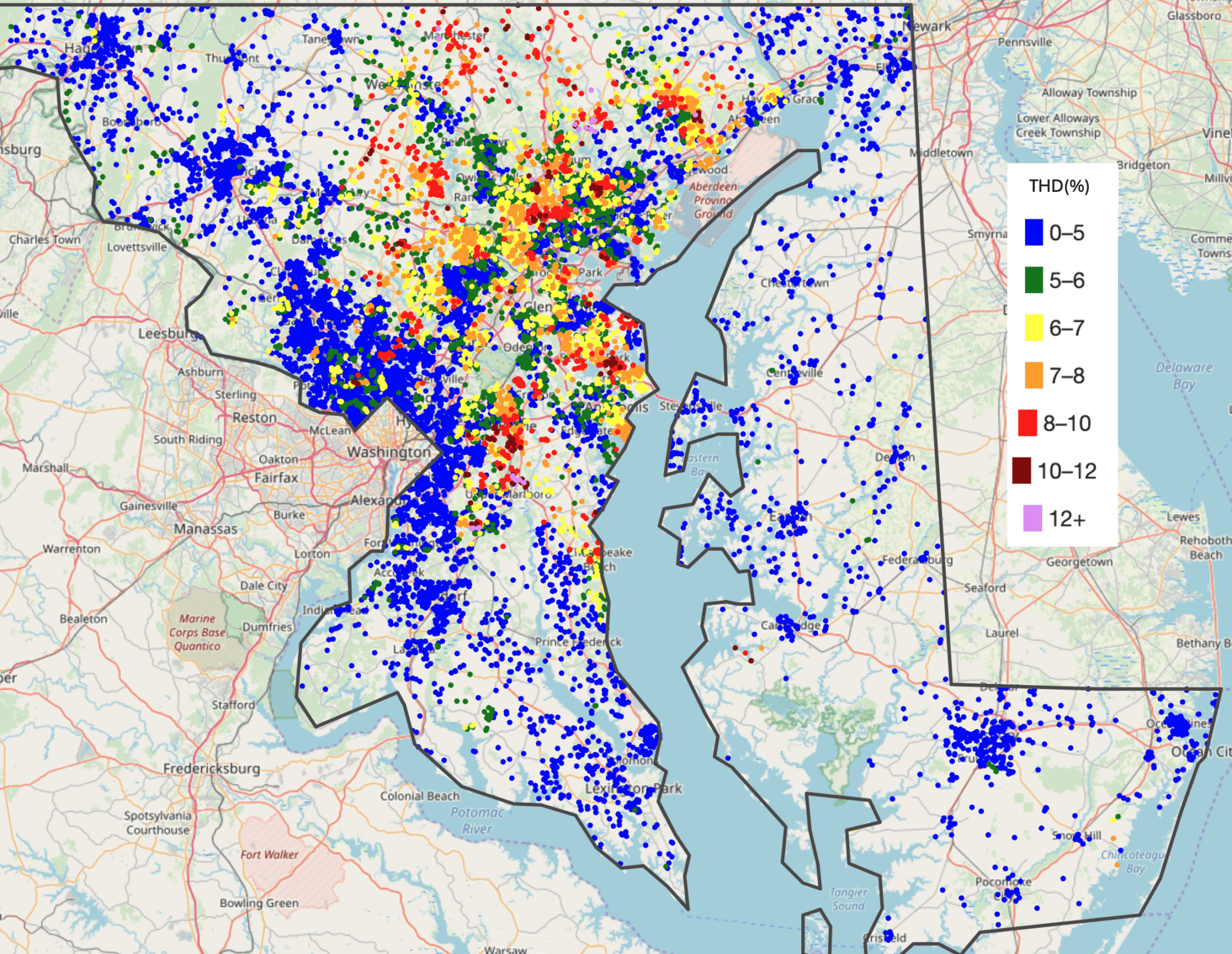 Sensors in Maryland, THD October 2024.